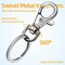 60-Piece Silver Keychain Making Kit – Includes 30 metal swivel snap hooks with key rings, 30 lobster claw clasps, and 30 flat key rings for keychain accessories and crafts.